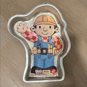 Wilton Bob Builder Shaped Cake Pan with Yellow Helmet and Blue Overalls